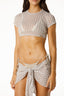 Skirt Ostra Mesh Monogram Ivory